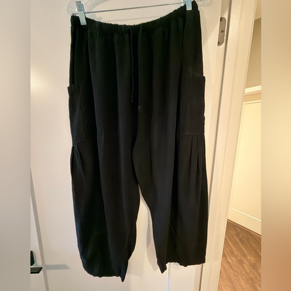 Women’s Boho Harem Baggy Linen Wide Leg Ankle Pants